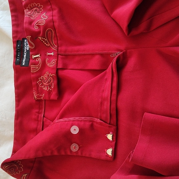 Norton McNaughton Wide Leg Dress Pants Size 20W Burgundy Wine Red Trousers - Picture 12 of 14